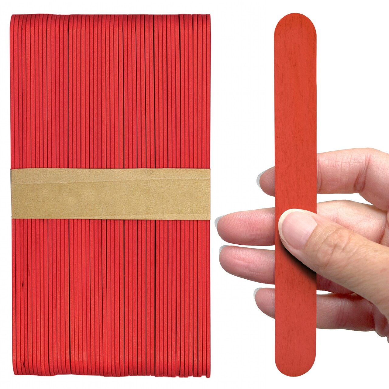 CraftySticks 6 Inch Jumbo Wood Popsicle Sticks for Crafts and STEM Learning